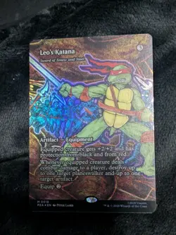 Leo's Katana Borderless Poster FOIL NM Teenage Mutant Ninja Turtles TMNT MTG - Image 1