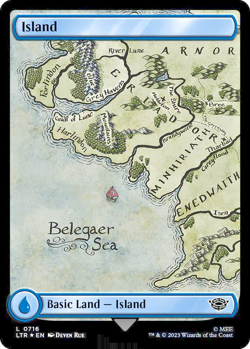 MTG Island 716 Surge Foil Land The Lord of the Rings - Image 1