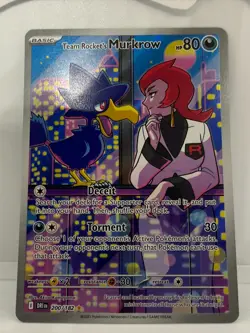 Team Rocket's Murkrow Illustration Rare SV10: Destined Rivals 200/182 NM Pokemon - Image 2
