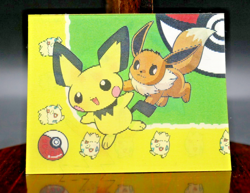 Pokemon Meiji Lenticular Promo Mini Battle Card Pikachu Espeon Pichu Eevee - Image 1