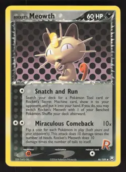 Rocket's Meowth 46/109 Pokemon TCG Team Rocket Returns LP - Image 1