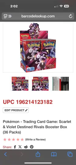 POKEMON SCARLET & VIOLET DESTINED RIVALS BOOSTER BOX ENGLISH - Factory Sealed - Image 1