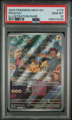 2023 POKEMON MEW EN-151 173 PIKACHU ILLUSTRATION RARE - PSA 10 - Image 1