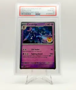 2024 POKEMON DAY 2024 STAMPED PALDEAN FATES COSMOS HOLO CERULEDGE 040/091 PSA 10 - Image 1