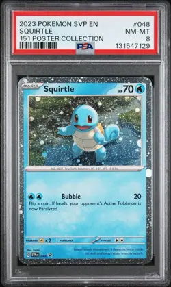 2023 POKEMON SVP EN-SV BLACK STAR PROMO 151 POSTER COLLECTION SQUIRTLE PSA 8 - Image 1