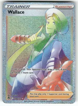 Wallace 208/195 Rainbow Rare Silver Tempest Pokemon Near Mint - Image 1