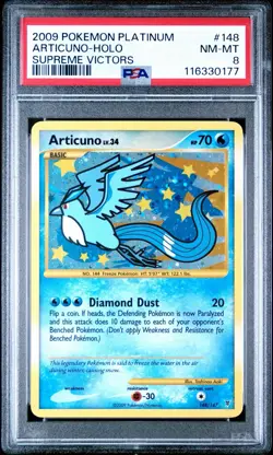 Pokemon Platinum Articuno Supreme Victors Secret Rare Holo #148/147 PSA 8 - Image 1