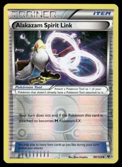 2016 Pokemon Alakazam Spirit Link Uncommon Fates Collide 90/124 Reverse Holo HP - Image 1