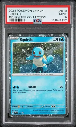 2023 POKEMON SVP EN-SV BLACK STAR PROMO 151 POSTER COLLECTION SQUIRTLE PSA 9 - Image 1