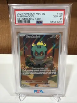 2025 Pokemon MEG EN Illustration Rare #146 Marshadow PSA 10 GEM MINT - Image 1