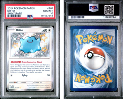 2024 Ditto Shiny Rare #201 PSA 10 Paldean Fates Pokemon English - Image 2