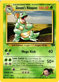 Pokemon TCG Giovanni's Nidoqueen 23/132 Gym Challenge Regular VLP - Image 1