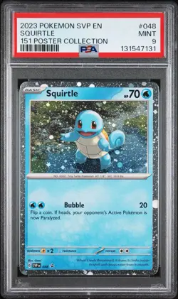 2023 POKEMON SVP EN-SV BLACK STAR PROMO 151 POSTER COLLECTION SQUIRTLE PSA 9 - Image 1