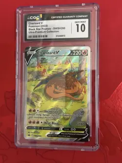 Pokemon Charizard V CGC 10 GEM MINT SWSH260 Ultra Premium Black Star Promo - Image 1