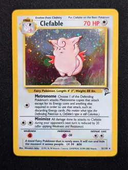 Clefable 5/130 Base Set 2 Pokemon NM Holo - Image 1