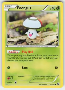 Foongus 12/114 Common Steam Siege Pokemon Near Mint - Image 1