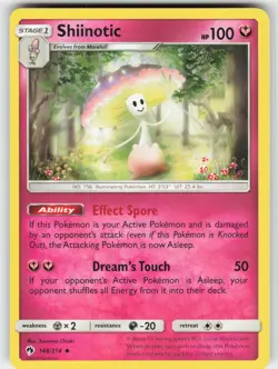 Shiinotic 148/214 Uncommon Lost Thunder Pokemon Lightly Played - Image 1