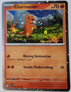 Swirl 🌀 Charmander 004/165 Cosmos Holo Bleed Error Rare Pokemon TCG ✨ - Image 1