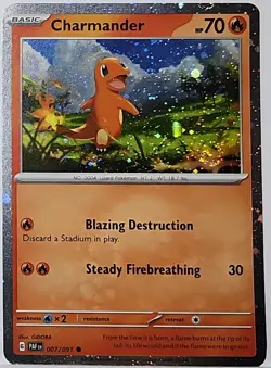 Swirl 🌀 Charmander 004/165 Cosmos Holo Bleed Error Rare Pokemon TCG ✨ - Image 2
