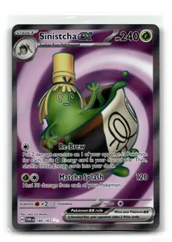 Sinistcha ex 189/167 Ultra Rare Twilight Masquerade Pokemon Near Mint - Image 1