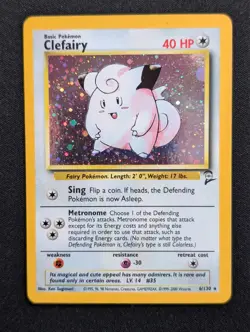 Clefairy 6/130 Base Set 2 Pokemon NM Holo - Image 1