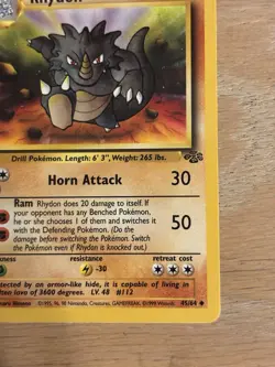 Pokemon TCG Rhydon 45/64 Jungle Uncommon Base Set Unlimited 1999 English WOTC NM - Image 3
