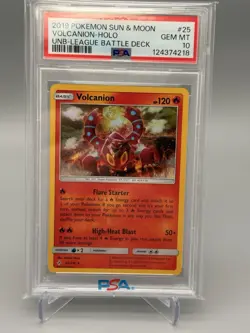 POKEMON UNBROKEN BONDS VOLCANION-HOLO UNB-LEAGUE BATTLE DECK Holo Bleed Psa 10 - Image 2