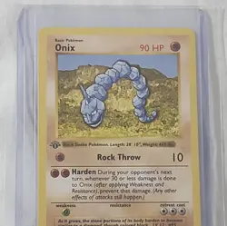 Onix 1st Edition Shadowless E/NM Rock Type POKEMON Historical Powerful - Image 3
