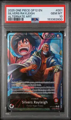 PSA 10 SILVERS RAYLEIGH (OP12-001)(ALT ART) LEGACY OF THE MASTER One Piece Card - Image 1