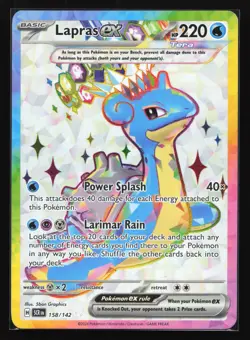 Pokemon Lapras ex 158/142 Stellar Crown Ultra Rare Full Art Holo NM - Image 1