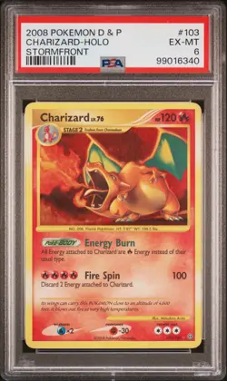 PSA 6 2008 POKEMON DIAMOND & PEARL STORMFRONT #103 CHARIZARD-HOLO STORMFRONT - Image 1