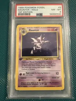 1999 Pokemon Fossil Haunter-holo 1st Edition Psa8 - Image 1