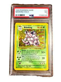 VINTAGE Nidoking Holo Rare #11 - PSA NM 7 - 1999 Base Set Unlimited - Pokemon - Image 1