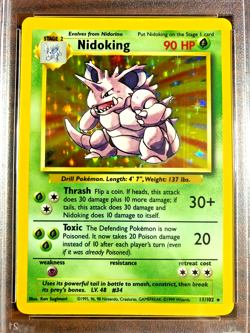 VINTAGE Nidoking Holo Rare #11 - PSA NM 7 - 1999 Base Set Unlimited - Pokemon - Image 2