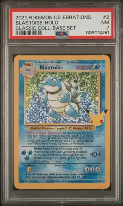 PSA 7 NM Blastoise Celebrations Classic Collection Base Set 2/102 Pokemon Card - Image 1