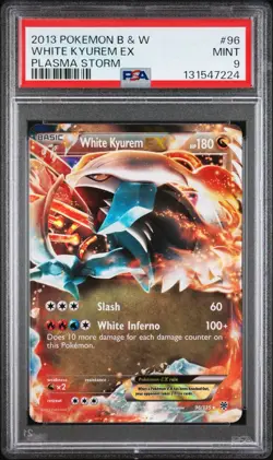 PSA 9 Mint Pokemon Black & White White Kyurem EX 96/135 Plasma Storm - Image 1