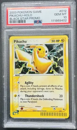 2003 Pokemon Black Star Pikachu Promo Holo PSA 10 Swirl New Cert - Image 4