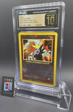 PRISTINE 10 ~ Entei 2001 Pokemon #34 Black Star Promo CGC - Image 1