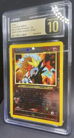 PRISTINE 10 ~ Entei 2001 Pokemon #34 Black Star Promo CGC - Image 3