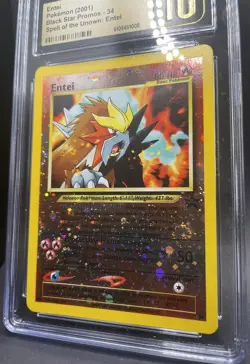 PRISTINE 10 ~ Entei 2001 Pokemon #34 Black Star Promo CGC - Image 4