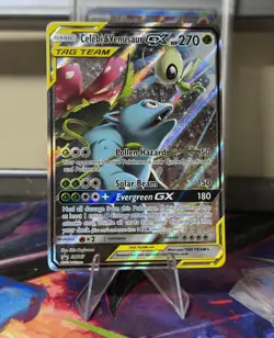 Pokemon TCG Celebi & Venusaur GX SM167 Sun & Moon Promo Tag Team - Image 1