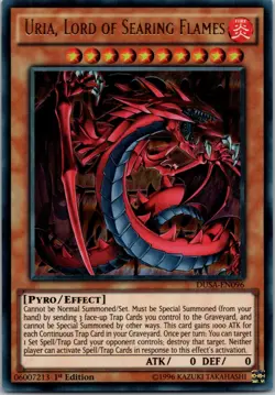 Yugioh Uria, Lord of Searing Flames DUSA-EN096 1st Edition Ultra Rare NM - Image 1
