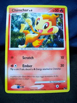 2007 Pokemon Chimchar 14/17 Pop Series 6 Holo Rare LP - EX+ / NM- - Image 1