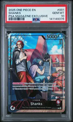 PSA Magazine July 2025 One Piece Shanks Holo Promo Card OP09-001 Psa 10 - Image 1