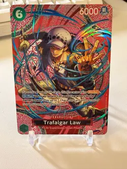 Bandai Trafalgar Law SP Rare Foil Blocker One Piece OP13-031 6000 Power Card - Image 1