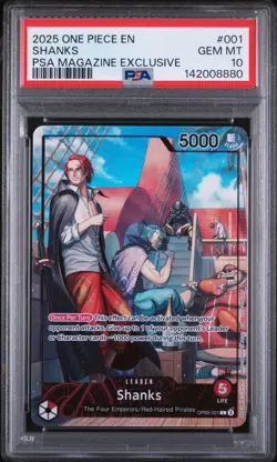 2025 ONE PIECE PROMOS PSA 10 MAGAZINE EXCLUSIVE SHANKS 001 - Image 1