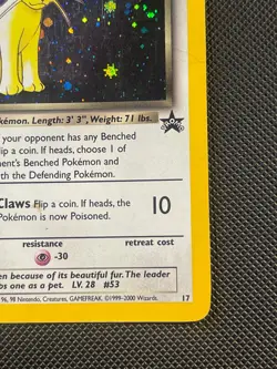 Pokemon Card - Dark Persian WOTC Black Star Promo 17 Holo MP SWIRL - Image 4