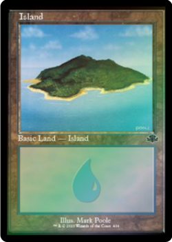 Island FOIL Retro Frame 404 Dominaria Remastered MTG Land - Image 1