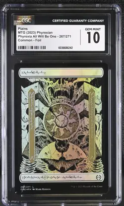PLAINS Phyrexia One Foil CGC 10 MTG [Nostalgium] - Image 1