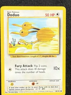 Doduo 48/102 Pokemon 1999 Unlimited Base Set LP - Image 2